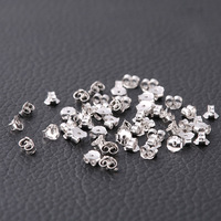 Vente en gros de bouchons d'oreille en argent Sterling S925 prune boucles d'oreilles nues clous boucle bloquant les bouchons d'oreille accessoires de boucle d'oreille