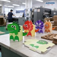 Boîtes en papier pliables recyclées pour cadeaux et friandises sur le thème des dinosaures, pour fêtes, baby shower, anniversaires, fournitures pour fêtes