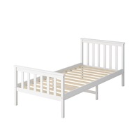 Lit simple moderne en bois de pin massif avec rangement, couleur personnalisable, meubles de chambre à coucher, prix bas