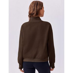 Sweat-shirt à col roulé en polaire pour femme FOXA, manches longues avec poches latérales et trous pour les pouces, collection automne 2026 - Product Image 2