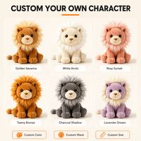 Peluche Lion Shaggy Doré Brun Clair à Mâchoire Pâle, Cadeau de Bienvenue pour les Adhérents au Club de la Faune Sauvage