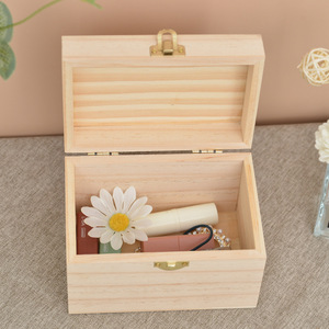Boîte de rangement en bois avec couvercle rabattable et serrure, capacité de 1 à 3 L, organisateur de bijoux, organisateur de bureau, boîte de rangement domestique - Product Image 1