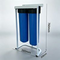 Système de pré-filtration d'eau Big Blue à 2 étages avec support métallique, prix de gros, système de boîtier de filtre à eau Big Blue à alimentation fiable