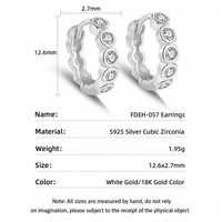 Boucles d'oreilles Dan Jewelry en zircone cubique pour femmes, serties de 5A, plaquées or 18 carats, argent sterling 925, hypoallergéniques