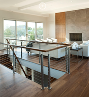 Terrasse garde-corps-conceptions avec câble noir balustrade main courante en bois