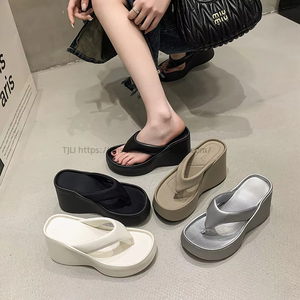 <b>Flip</b> <b>Flop</b> Summer High Quality Thick Sole Thong Spring Shoes Women's Wedge Platform Sandals - Product Image 5