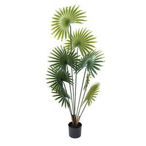 Matériau PU Style nordique <span class=keywords><strong>Licuala</strong></span> <span class=keywords><strong>palmier</strong></span> plante en pot artificiel vert décor pour salon intérieur sol debout en gros. - Product Image 6