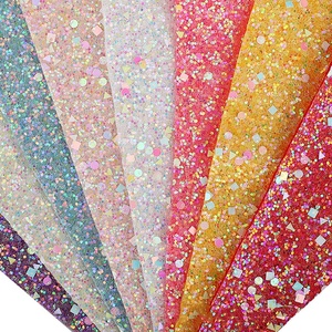 BY6143 Pastellfarbener grober Glitzer-Lederstoff für Polsterung, dekorative Haarschleifen, Stirnbänder, Schuhe, Ohrringe, Bastelarbeiten, gewebte Vorhänge, Stühle - Product Image 2