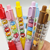 Stylo d'examen pour étudiants, créatif, amusant, DIY, mignon, à séchage rapide, encre gel noire, plastique durable, anti-stress, empilable, à action par pression