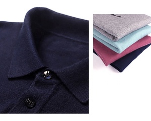 Leve manga longa dos homens malha pulôver camisola para pescoço gola gola anti-encolhimento & respirável para o trabalho temporada de outono - Product Image 5