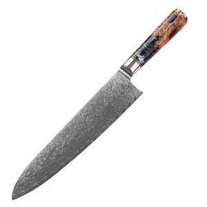 9‑Piece Damascus Kitchen <b>Knife</b> <b>Set</b> Black Resin Wood Handle <b>Sharp</b> High Carbon Steel Blade Professional Japanese Chef <b>Knives</b> - Product Image 1