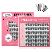 Kits d'extension de cils DIY en gros, cils en grappe auto-adhésifs sans colle, plateaux de cils 12mm 20mm