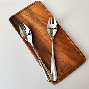 Cuillère-fourchette à salade en acier inoxydable de qualité supérieure, cuillère-fourchette à fruits et légumes à long manche, ustensile intégré pour pâtes, desserts et dîners - Product Image 2