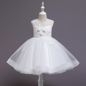 Girls' Pink Tulle Princess Dress A-Line Sweetheart Neckline Flower Girl Costume Performance Wear - Product Image 4