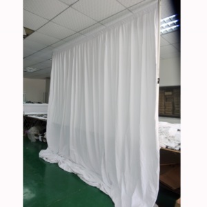 Système de tuyaux et rideaux télescopiques blancs à montage rapide pour stand d'exposition - Product Image 3