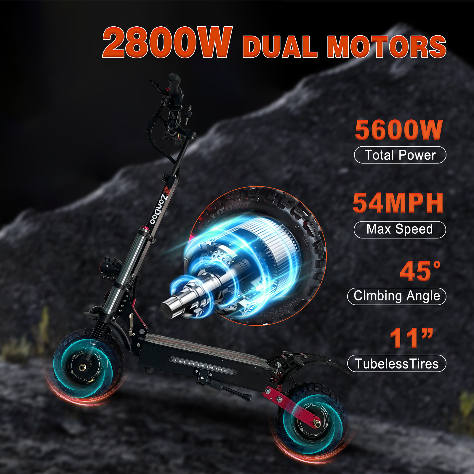 Zondoo ZO03 PLUS Electric Scooter - 5600W off Road Power