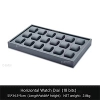 Plateau de présentation de montres en daim bleu en gros, présentoir de montres, présentoirs à bijoux
