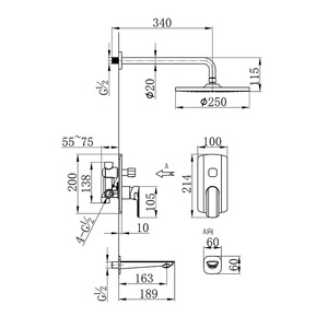 Sistema <span class=keywords><strong>Doccia</strong></span> Contemporaneo di Lusso Empolo per Hotel, Miscelatore <span class=keywords><strong>Doccia</strong></span> Moderno Cromato a Incasso a Parete con Getto Morbido Effetto Pioggia - Product Image 6