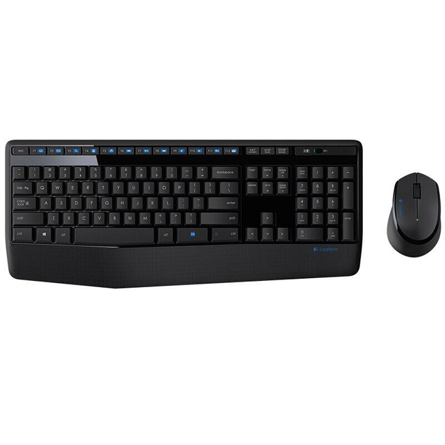 Logitech MK345 Wireless Keyboard Mouse Combo Full Size 2.4 GHz Long Battery Life Palm Rest for Office Home PC