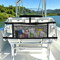 Sac de rangement pour bateau en maille, organisateur suspendu, support de matériel de pêche réglable de 32 pouces pour siège de bateau, pochette de rangement polyvalente
