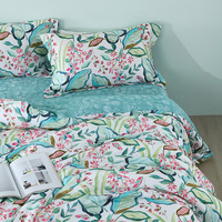 Buti 100% coton housse de couette ensemble 200TC imprimé floral personnalisé numérique trois pièces ensemble pour la maison hôtel ou mariage