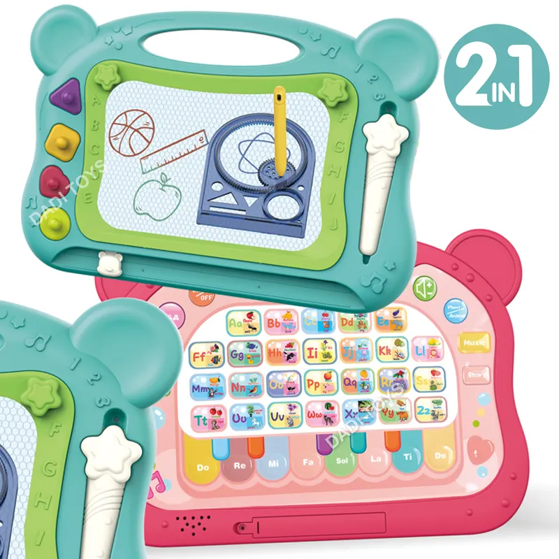 Доска для рисования детская 2 в 1, обучающая машинка, магнитная доска для письма, игрушки, обучающая машина для детей