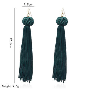 लटकन कान की बाली हाथ से बुने हुए दौर गेंद स्तरित लटकन कान की बाली बोहेमियन लटकना ड्रॉप लंबे लटकन Druzy स्टड कान की बाली महिलाओं के लिए - Product Image 4