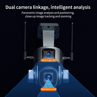 VESAFE Ip66 double objectif Wifi extérieur 4K 8x 20x Zoom optique Caméra de sécurité à énergie solaire 4G Carte Sim Caméras de surveillance CCTV