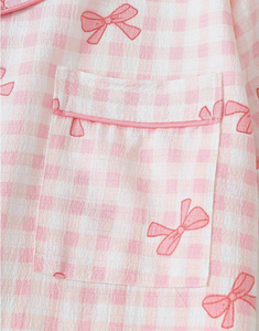 <span class=keywords><strong>Pigiama</strong></span> Corto a Quadretti Rosa per Ragazze, Abbigliamento da Casa di Alta Qualità, Morbido e Traspirante per l'Estate - Product Image 6
