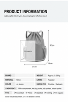 Nouveau sac à dos Oxford imperméable avec cordon de serrage, bandoulière incurvée, ultra-léger, grande capacité, en polyester, pour le basketball, imprimé