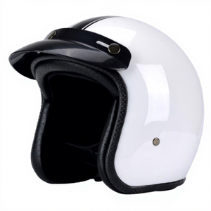 <span class=keywords><strong>Casque</strong></span> ouvert vintage cool à coque lisse et visière <span class=keywords><strong>amovible</strong></span> pour Cafe Racer, Cruiser et conduite quotidienne - Product Image 2