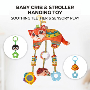 Baby Crib And <b>Stroller</b> Hanging Toy Plush Animal Soothing Teether Sensory Play Infants <b>Toddlers</b> 0 3 Years Unisex - Product Image 1