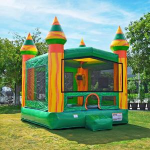 Château gonflable vert et orange de qualité commerciale pour les fêtes d'<span class=keywords><strong>anniversaire</strong></span> des enfants, <span class=keywords><strong>location</strong></span> pour événements - Product Image 1