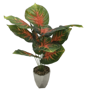 Plantes et fleurs artificielles <span class=keywords><strong>en</strong></span> <span class=keywords><strong>pot</strong></span> Décoration d'intérieur Plantes artificielles Feuille verte et feuille rouge Arbre <span class=keywords><strong>pour</strong></span> nouvelle maison - Product Image 1