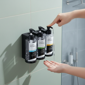 Dispenser per Shampoo <span class=keywords><strong>da</strong></span> Hotel con Serratura a Chiave, Supporto a Parete per Bagnoschiuma e Sapone per Bagno, Casa e Ufficio - Product Image 1