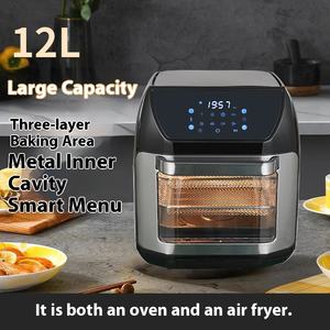 مقلاة هوائية حديثة مربعة بسعة كبيرة 12 لتر من الفولاذ المقاوم للصدأ ، مقلاة هوائية بصرية متعددة الوظائف ، فرن ، أجهزة مطبخ صغيرة - Product Image 3