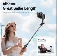 Q19 AI Estabilizador de cabeza inteligente Cara automática Después de videoconferencia plegable Selfie Stick Trípode LED Control remoto