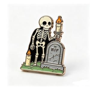 All Saints' Day Black Cat Graveyard Hard Enamel Metal <b>Pin</b> Halloween Souvenirs Irregular Shape Silver Plated Zinc Alloy - Product Image 5
