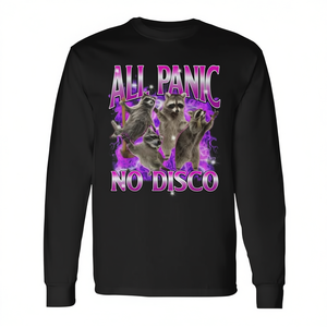 T-shirt à manches longues All Panic No Disco Raccoon Meme - Product Image 2
