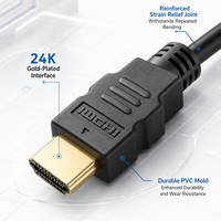 Câble HDMI 2.0 4K 60Hz 18Gbps Haute Vitesse HDR ARC HDCP 2.2 Mâle-Mâle pour TV Moniteur Ordinateur Portable Projecteur Lecteur Multimédia