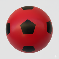 Machine de jeu porte-bonheur en plastique rouge personnalisée FEZA avec pentagones noirs pour les jeux sportifs en plein air, fabriquée en anglais à Istanbul