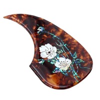 Plaque de protection pour guitare folk de 41/40 pouces avec incrustation florale en celluloïd, colle souple élastique, épaissie, rose colorée
