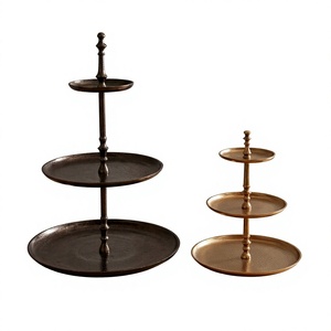 Aluminium 3 Tier Handmade Eco-Friendly Reusable Round Cake Stand Dessert Display Rack Gold Wedding <b>Party</b> <b>Table</b> Centerpiece - Product Image 1