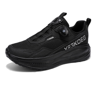 Chaussures de course pour hommes en cuir véritable, semelle antidérapante, doublure en maille respirante, amorti Evergreen, à lacets