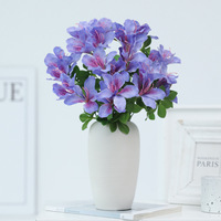 Bouquet réaliste à 5 têtes en soie artificielle Rhododendron fleur d'azalée pour mariage noël décor à la maison salon