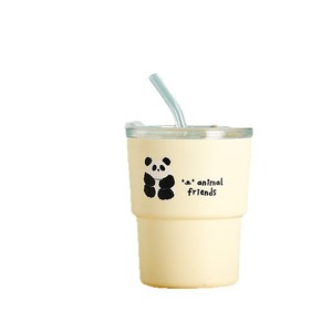 Tazza da Caffè in Vetro con Ventosa Anti-scottatura per Bambini, Design Creativo a Cartoni Animati, Grande Capacità, con Cannuccia e Tappo, Regali Aziendali all'Ingrosso - Product Image 4