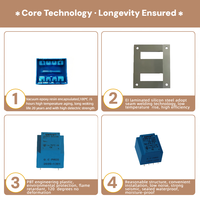 Transformateur de montage sur circuit imprimé scellé à l'époxy YHDC PE2010-M 0,5 VA, 110/220/230 V AC, certifié UL94-V0, CE/RoHS