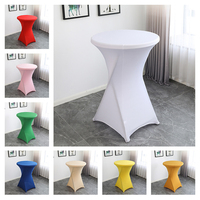 Table de bar nappe de Banquet de couleur unie couverture de Table ronde élastique tissu de fond de Table à Dessert cylindrique personnalisé