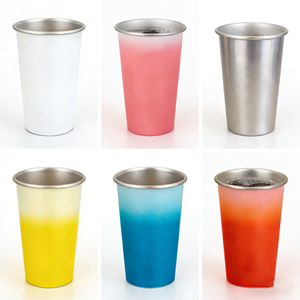 Tasses de randonnée 16oz 450ml 480ml en acier inoxydable 304 de haute qualité anti-UV, gobelets de voyage et de pique-nique, bouteilles d'affaires, coffret cadeau, changement de couleur - Product Image 1