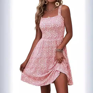 Vestido Halter sin Mangas para Mujer 2026, Vestido Midi con Estampado Floral, Cuello Redondo, con Bolsillo, para la Playa - Product Image 3